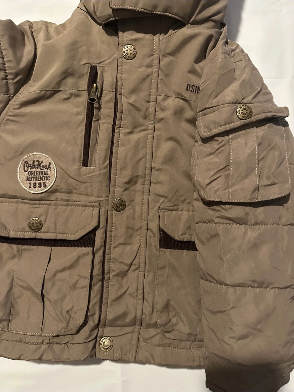 Kids clothes OshKosh B'gosh Brown Hooded Puffer Jacket for Kids